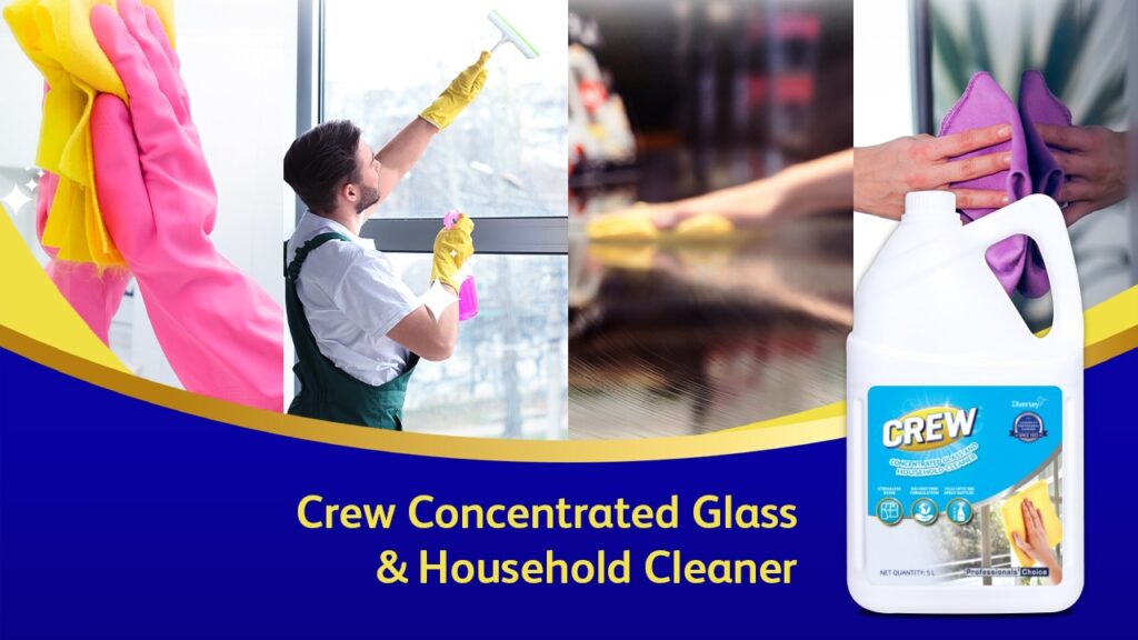 Diversey Concentrated Glass & Household Cleaner tips to clean glass windows